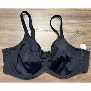 Elomi Essentials US 40DDD Black Plunge Underwire Bikini Top Style ES7504BLK